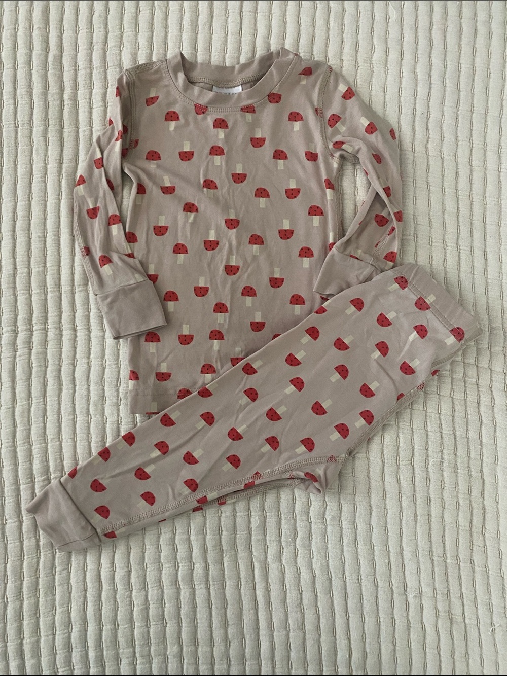 Hanna Andersson Pink-Taupe Kids Pajama Top with Watermelon Accents